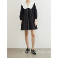 100% Poly Doll Neck Bubble Sleeve Dress